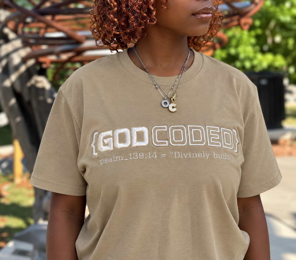 {GOD CODED} EMBROIDED SHORT SLEEVE TEE