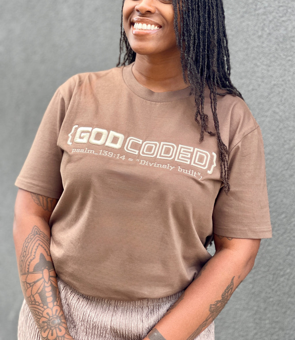 {GOD CODED} EMBROIDED SHORT SLEEVE TEE